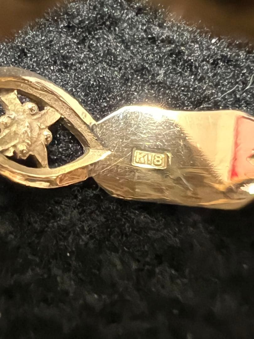 K18ゴールド 花模様 透かしリング2.1グラム