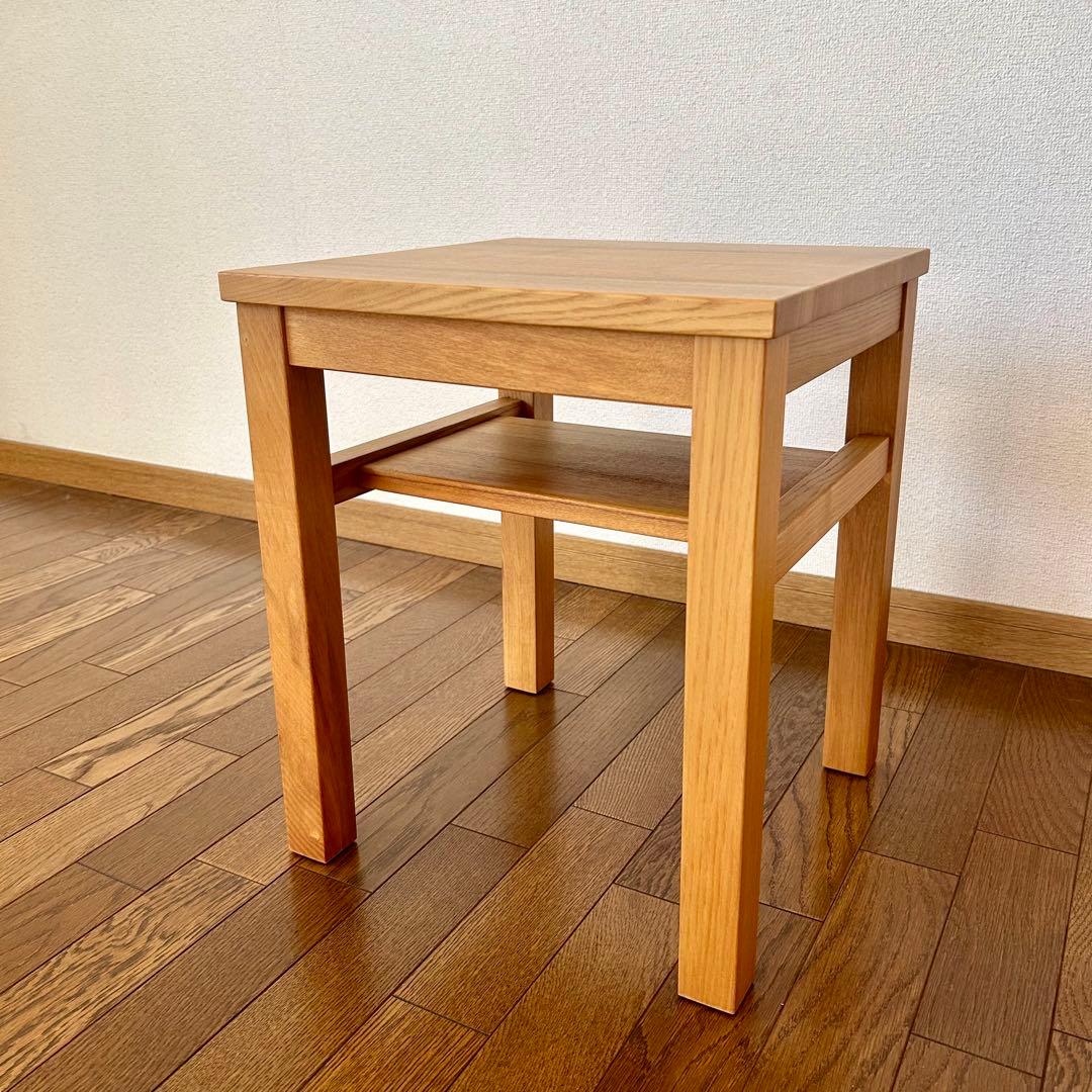 無印良品 木製サイドテーブルベンチ タモ材 サイドテーブル・ナイト