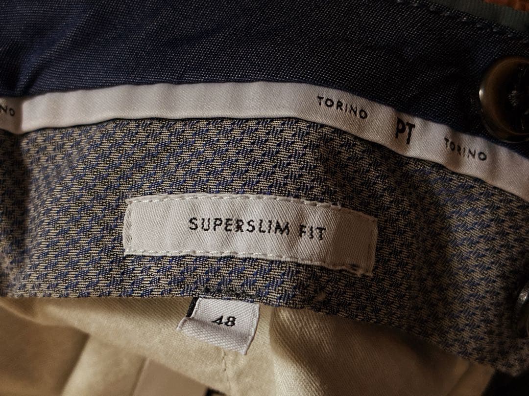 新品】PT01 スーパースリムフィット モスブルー テックチノパン 48