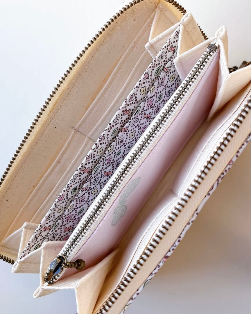 ☆ミナペルホネン☆ラウンドファスナー長財布☆コンパクトウォレット☆ハンドメイド