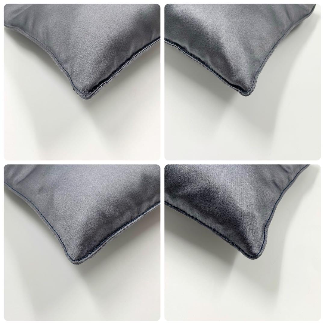 【✨極美品✨】プラダ ミニハンドバッグ 三角ロゴ ナイロン メタリックブルー