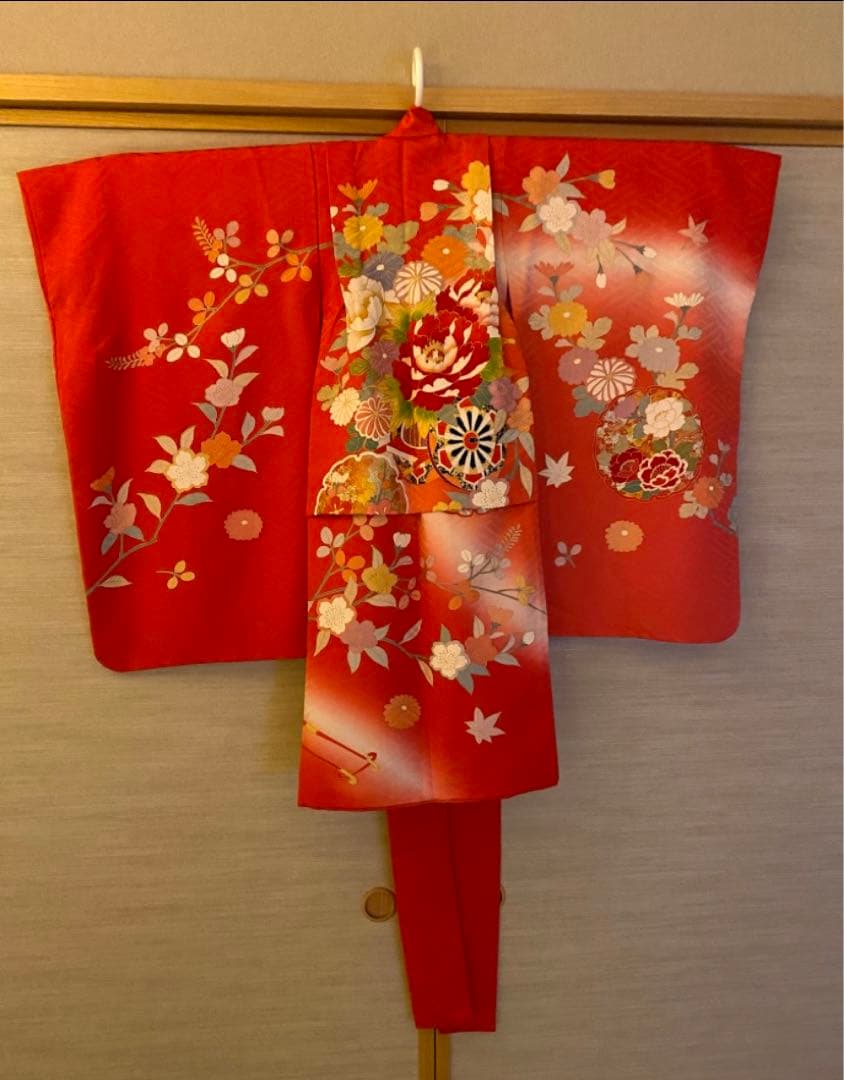 七五三　お祝い着　正絹　被布、長襦袢付き　セット