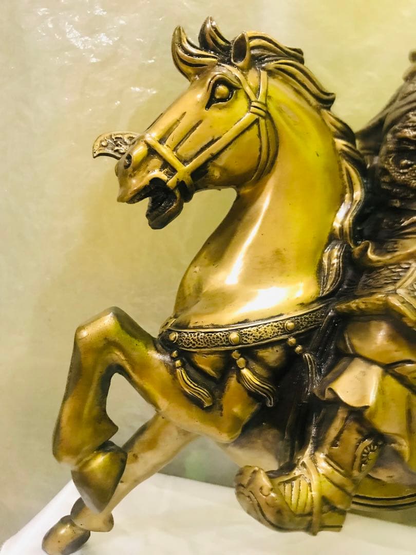 中国 東漢末年 三国志 大型人物「關羽」財神（富の神）銅製品 商売繁盛