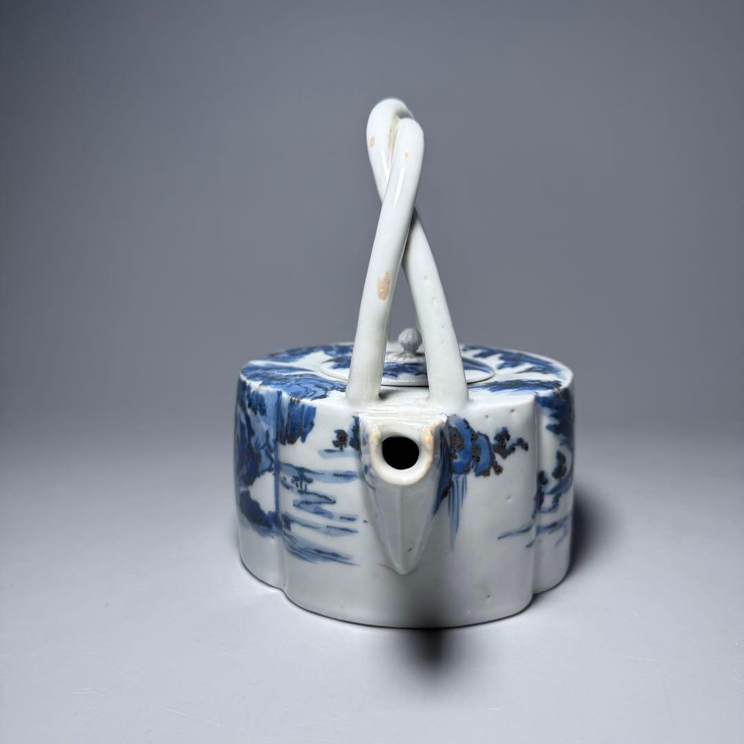 古伊万里 古平戸 染付山水図銚子 江戸時代 古美術 オブジェ 雰囲気◎