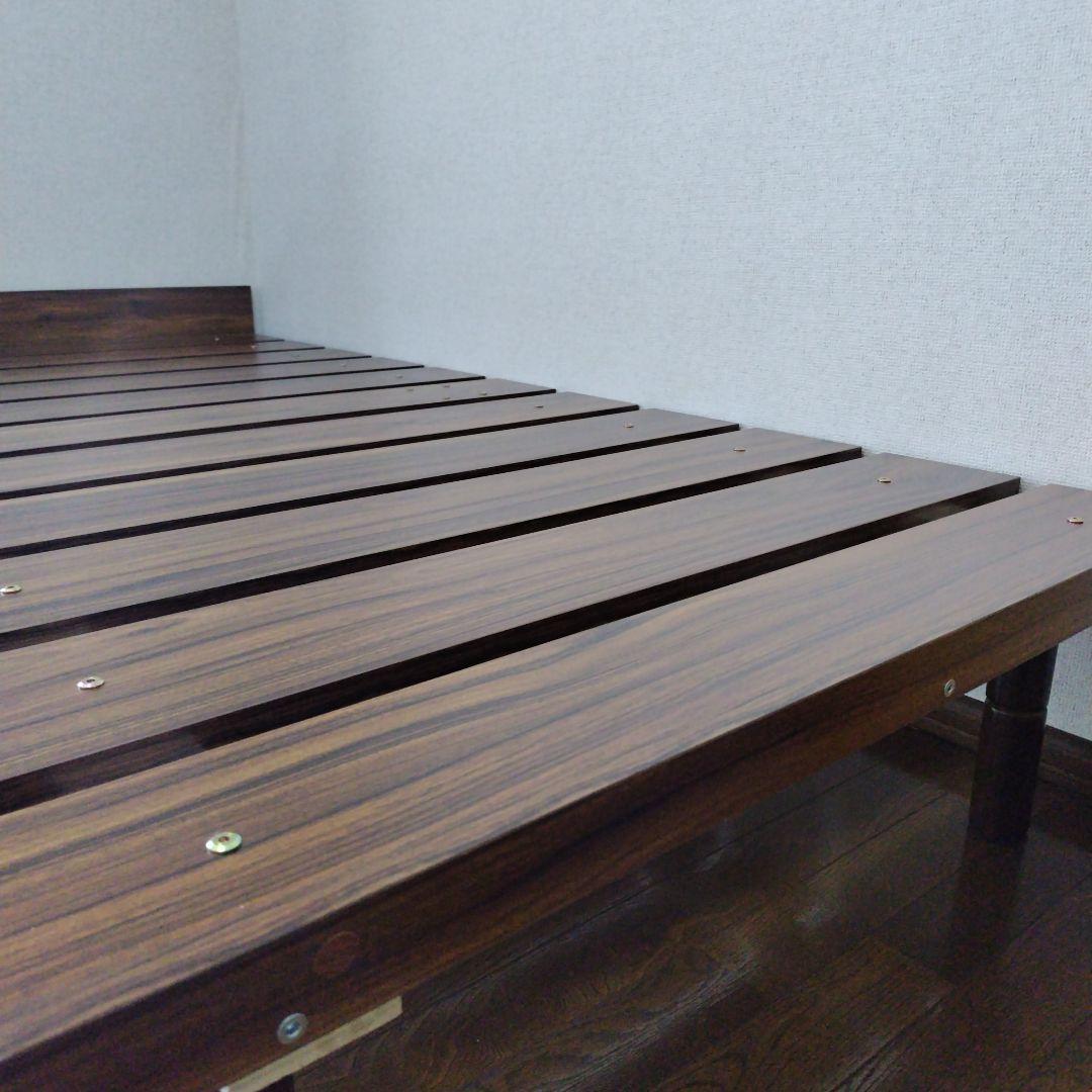 木製シングルベッドフレーム ダークブラウン