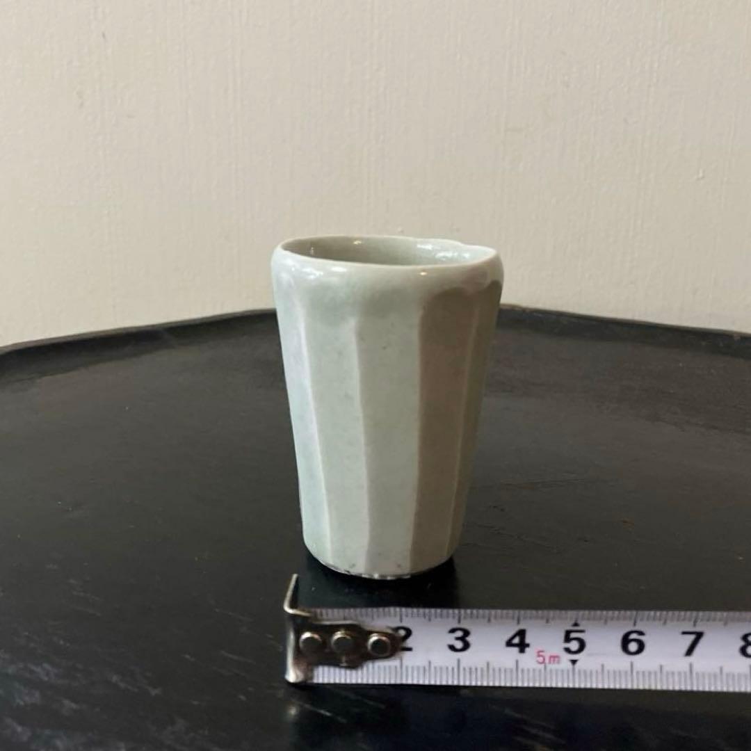 李朝面取筒盃　酒器　白磁　秦秀雄　浅川伯教　韓国アンティーク　朝鮮骨董　徳利