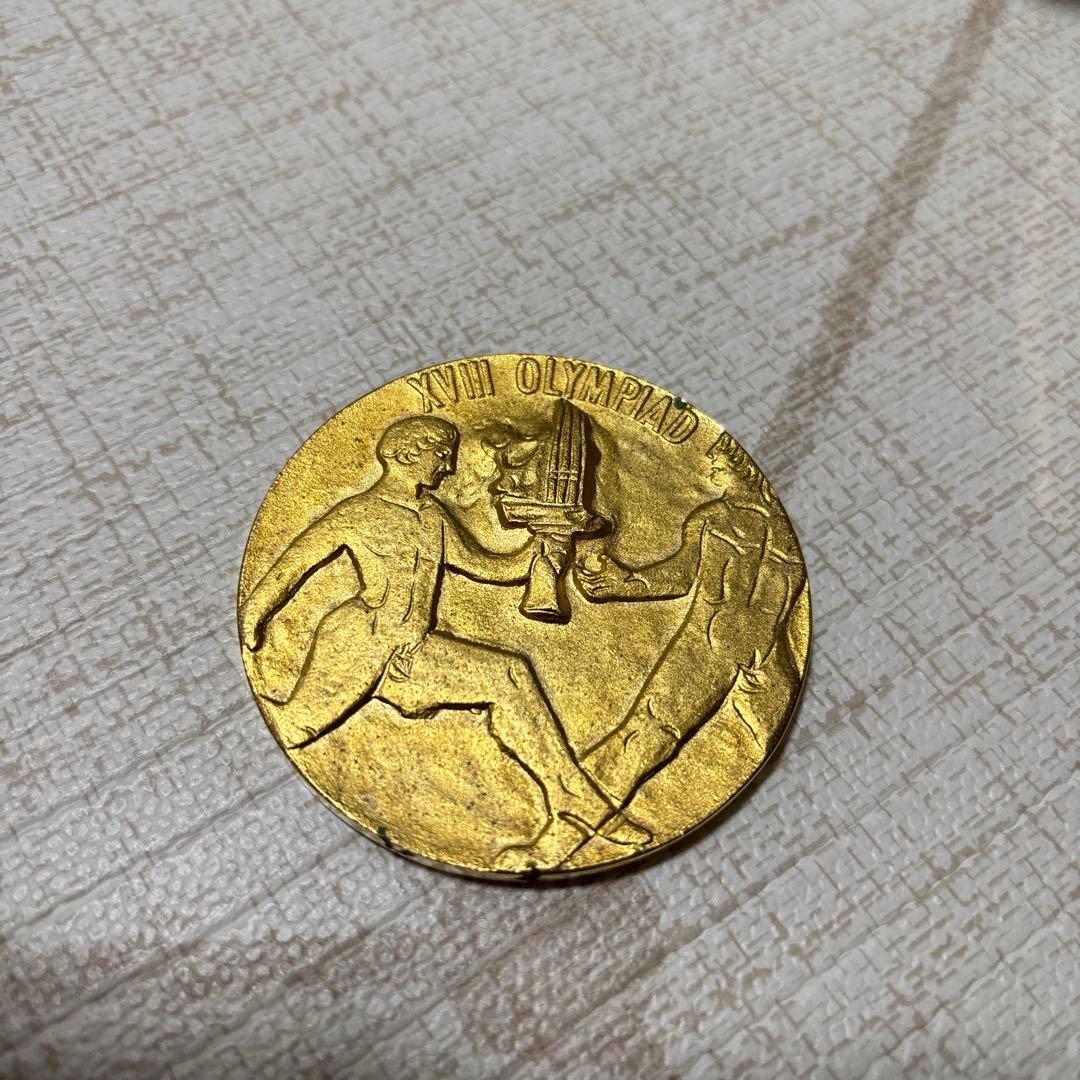 1964年 東京オリンピック 丹銅金メッキメダル 日本陸上競技後援会記念