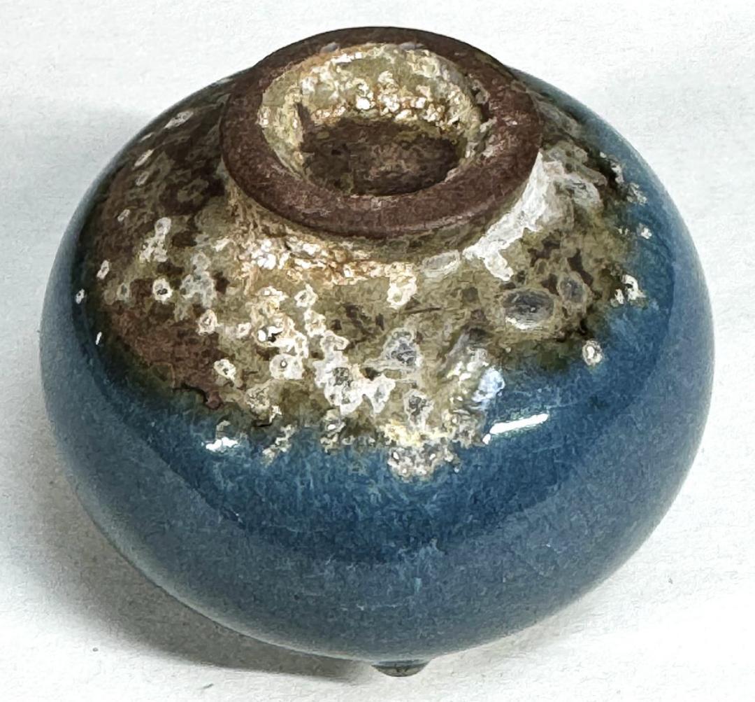 鈞窯 窯変紫斑釉乳釘香炉 薫炉 小壷 五大名窯