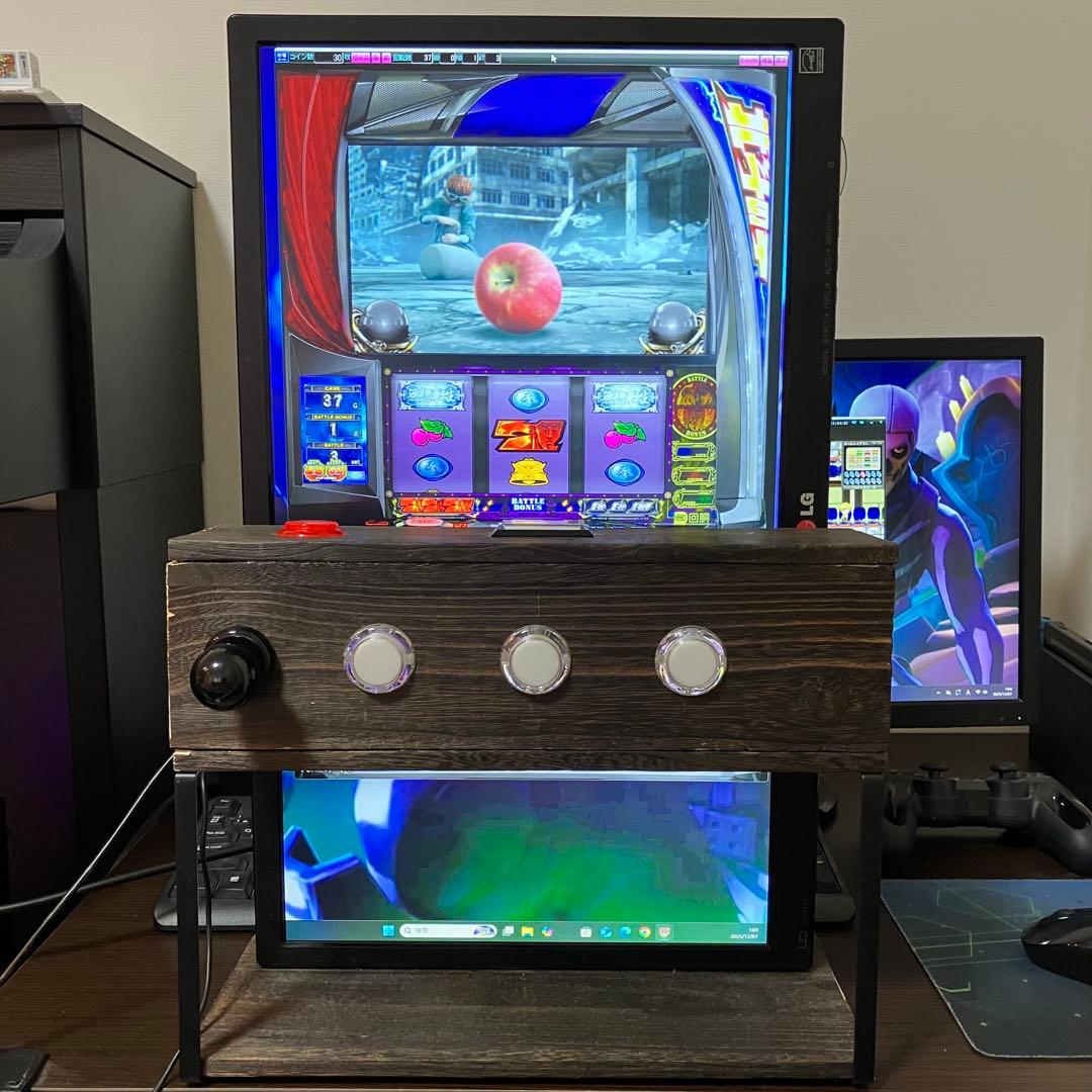 【ペかり】【サミタ対応】自作パチスロ台一体型コントローラー ペかり様専用】【サミタ対応】自作パチスロ台一体型コントローラー