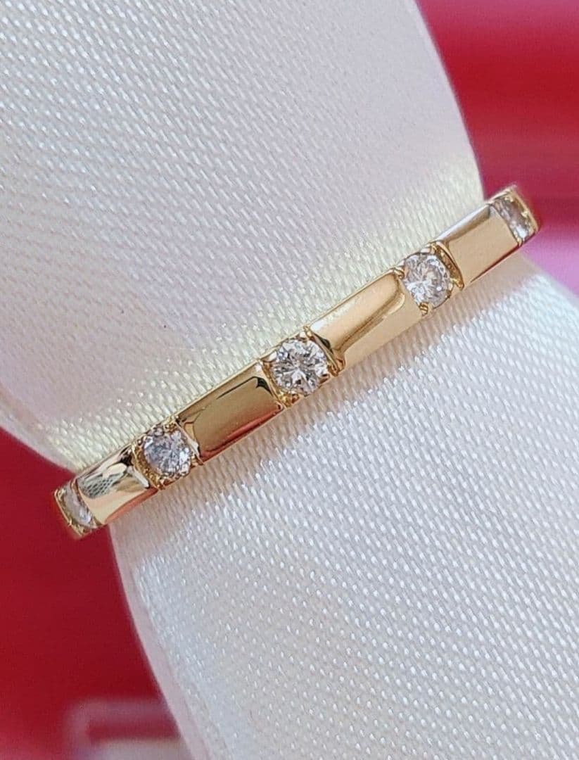 新入荷 未使用品 k18 天然ダイヤモンド 0.10ct リング