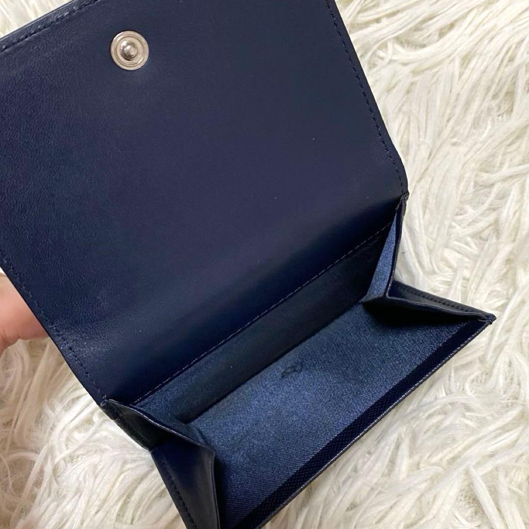 未使用級✨】ペッレモルビダ 三つ折り財布 サフィアーノレザー ネイビー
