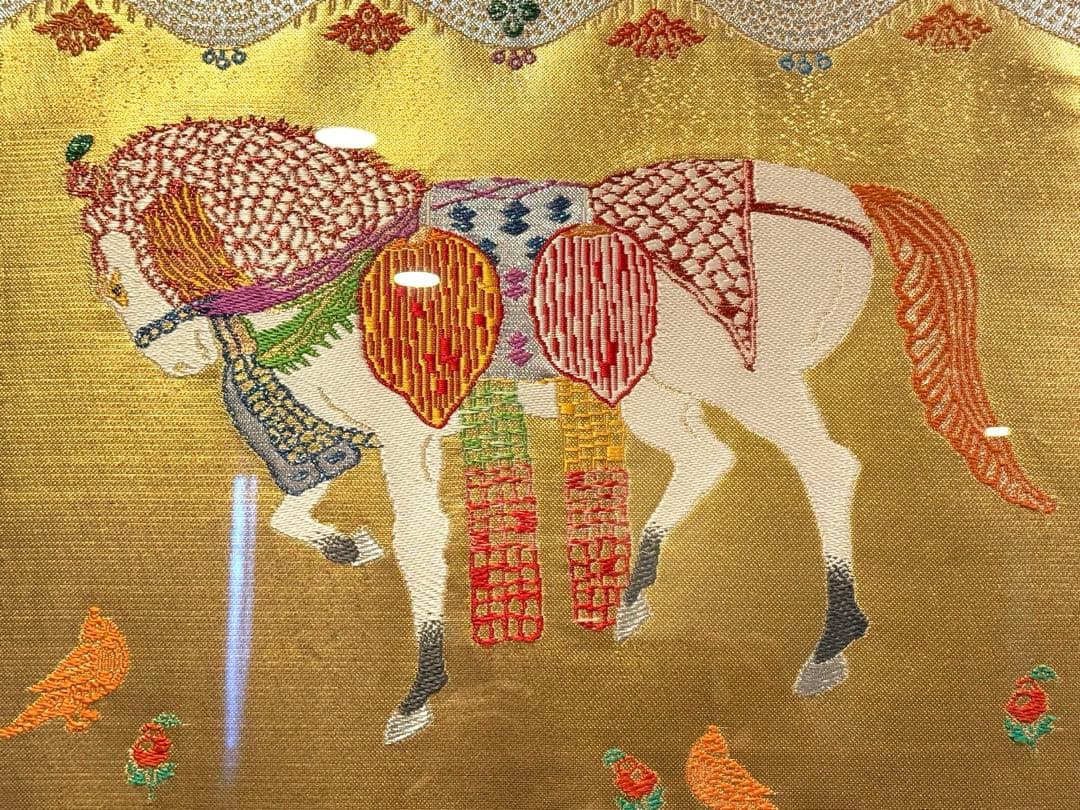 龍村平蔵作 干支の錦 天竺白馬文2026年干支午(うま)