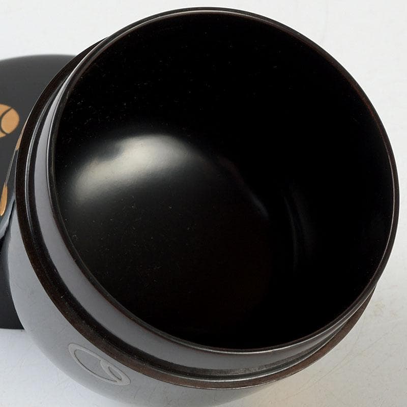 茶道具 塗師 幸悦作 つぼつぼ蒔絵 中棗 共箱 V 9389