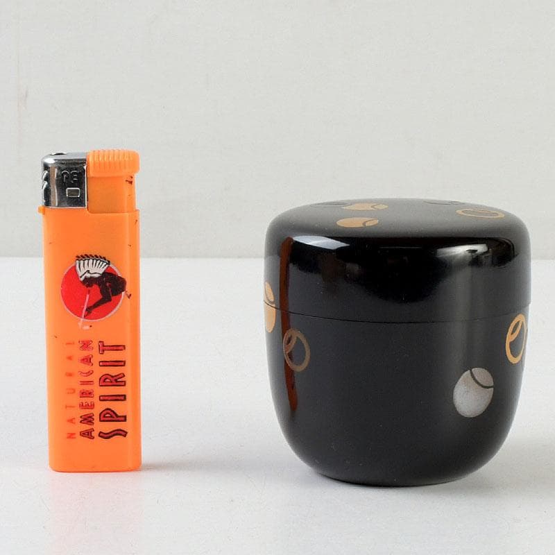 茶道具 塗師 幸悦作 つぼつぼ蒔絵 中棗 共箱 V 9389