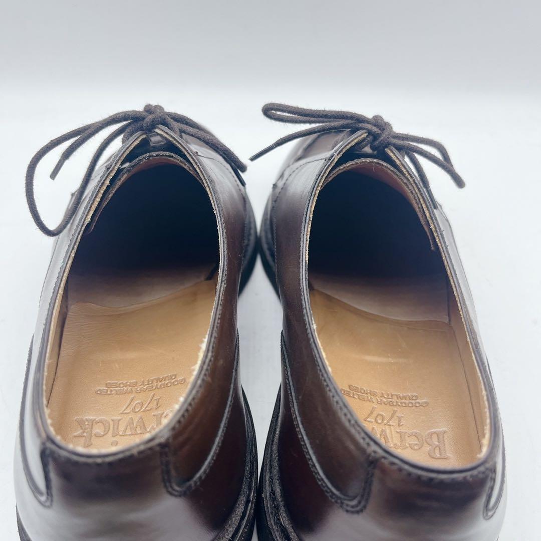 箱 シューツリー付✨バーウィック 4477 Uチップ ビブラム 6.5 ブラウン