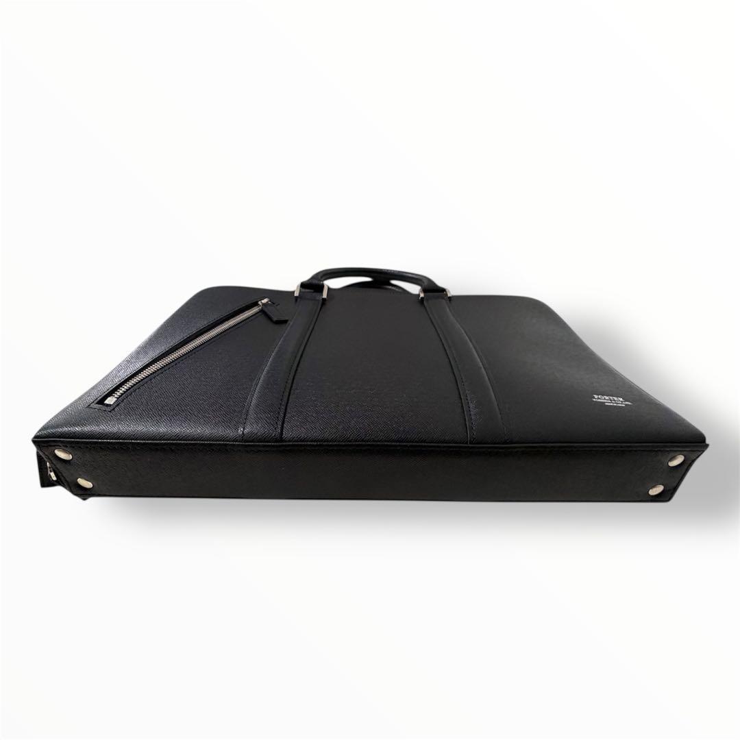 美品 PORTER アベニュー レザー ブリーフケース ビジネスバッグ ブラック