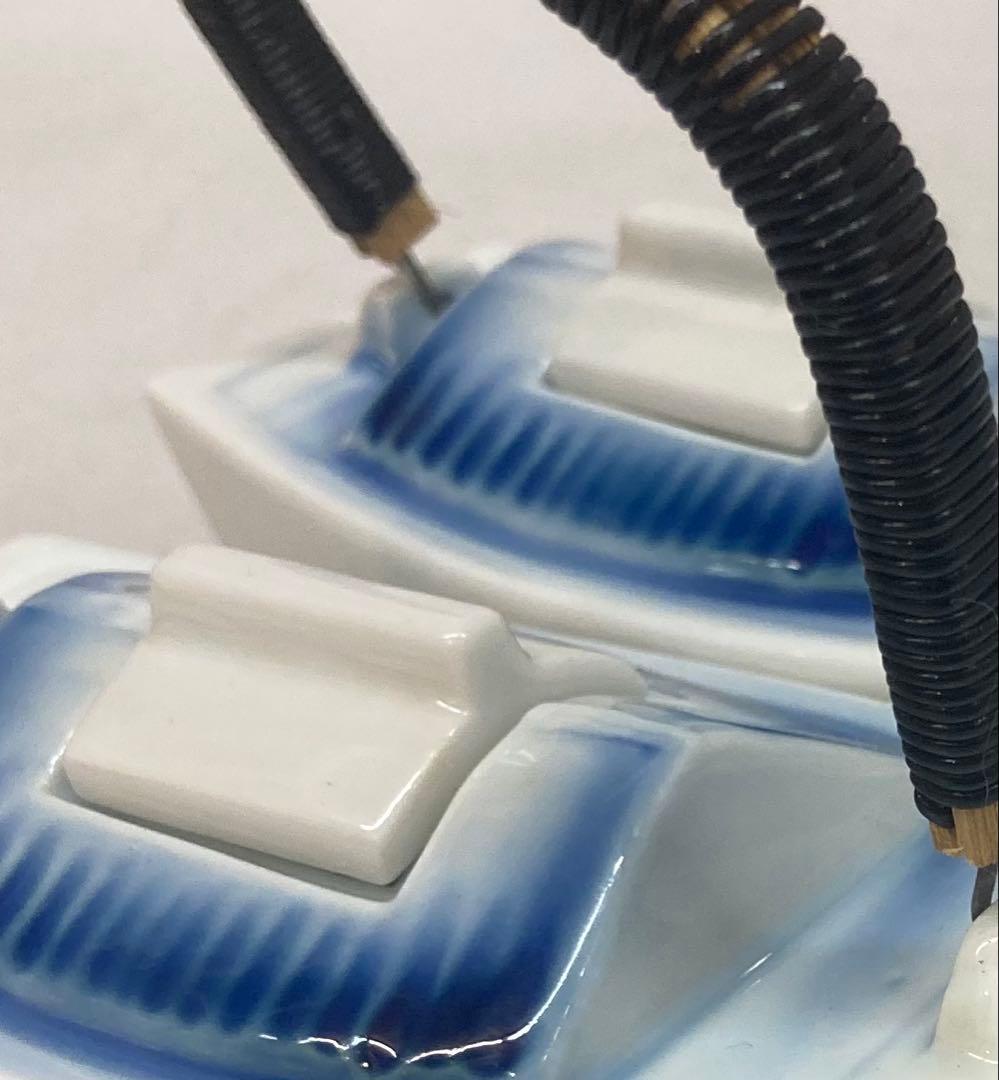 B294s「船形 酒器」一対 肥前 福泉造 共箱 銚子 懐石道具 茶道具