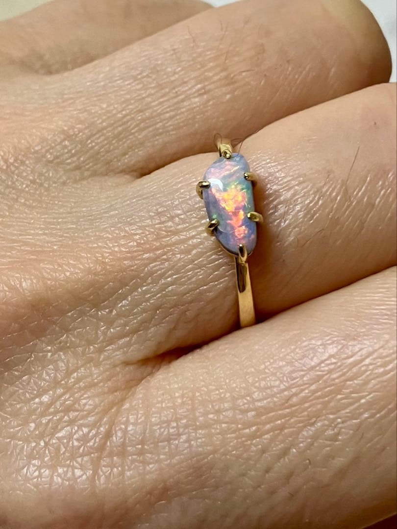 ルシェル＊K18＊美しいボルダーオパールリングです