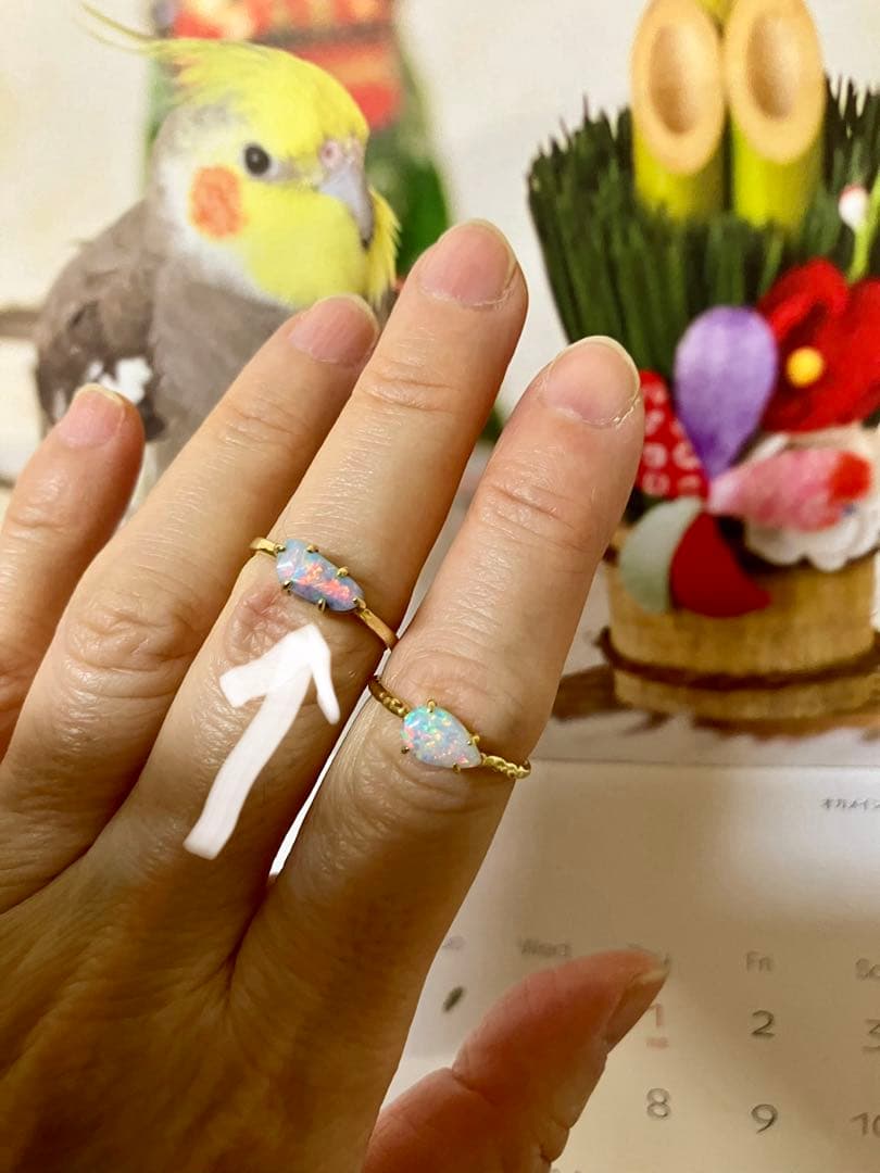 ルシェル＊K18＊美しいボルダーオパールリングです