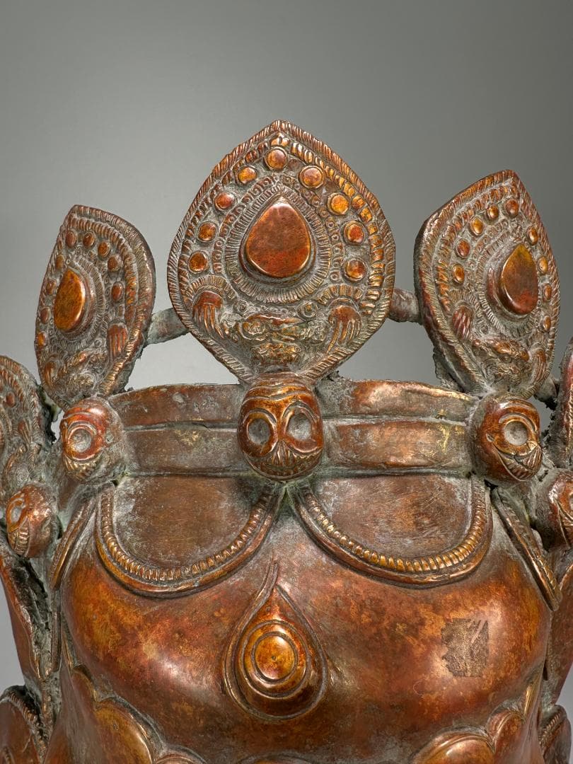 仏教美術 18世紀頃喜馬拉雅仏教 ヒマラヤ銅製面具 ヴァラーハ像 婆利迦古物