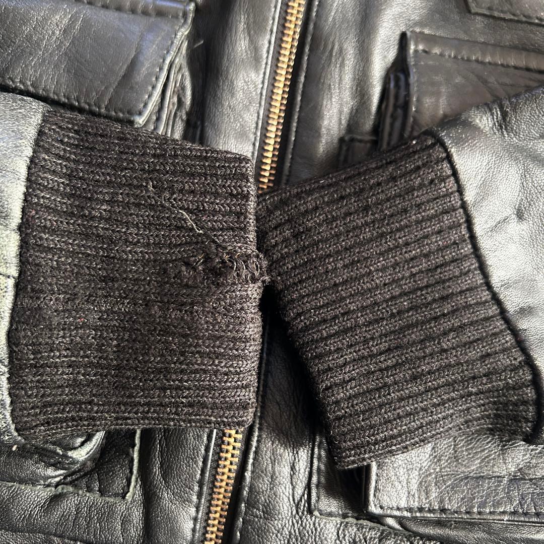 O445 Aviatrix 本革 9P ギミック レザージャケット 短丈 M 黒