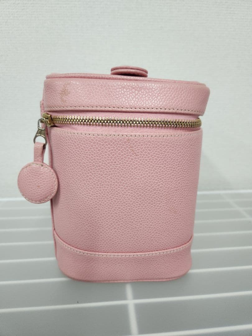 シャネル　キャビア　バニティバッグ　ピンク　コスメ　ハンド