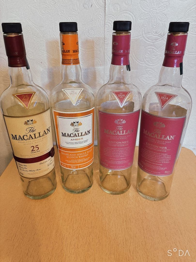 マッカラン25年シングルモルトウイスキー空瓶セット