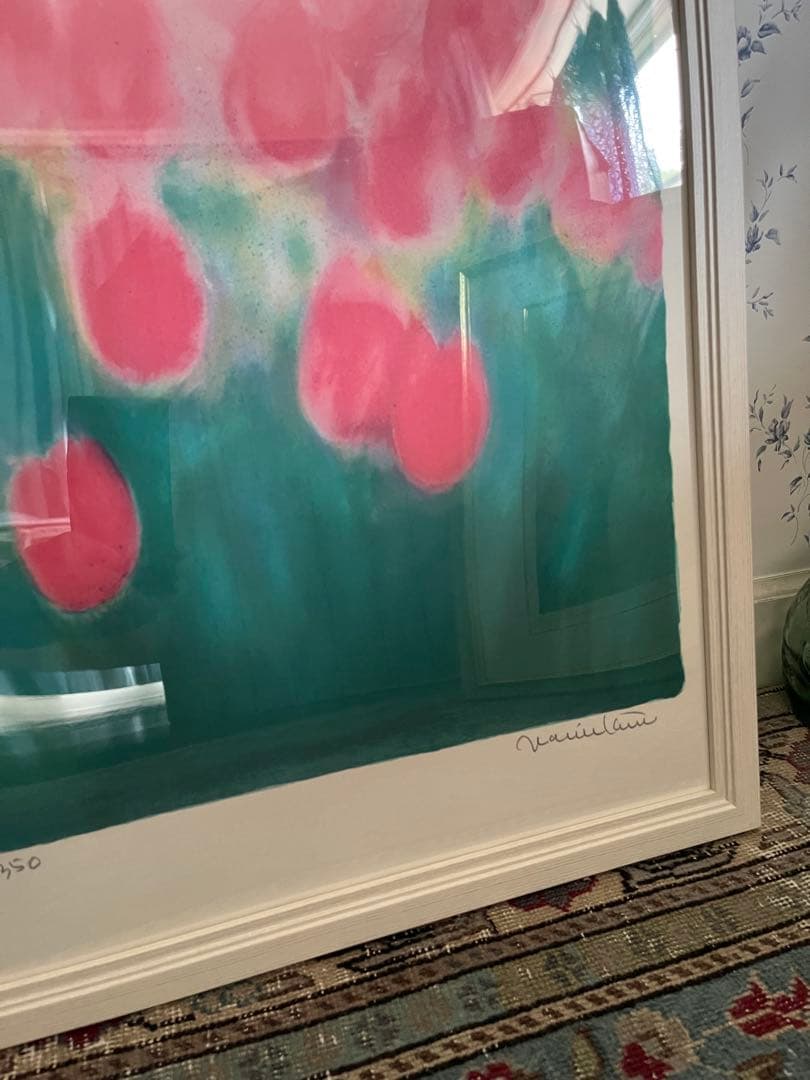 大きめ リトグラフ 新品額入 46✖️63 ジニーキム サイン ED 証明書