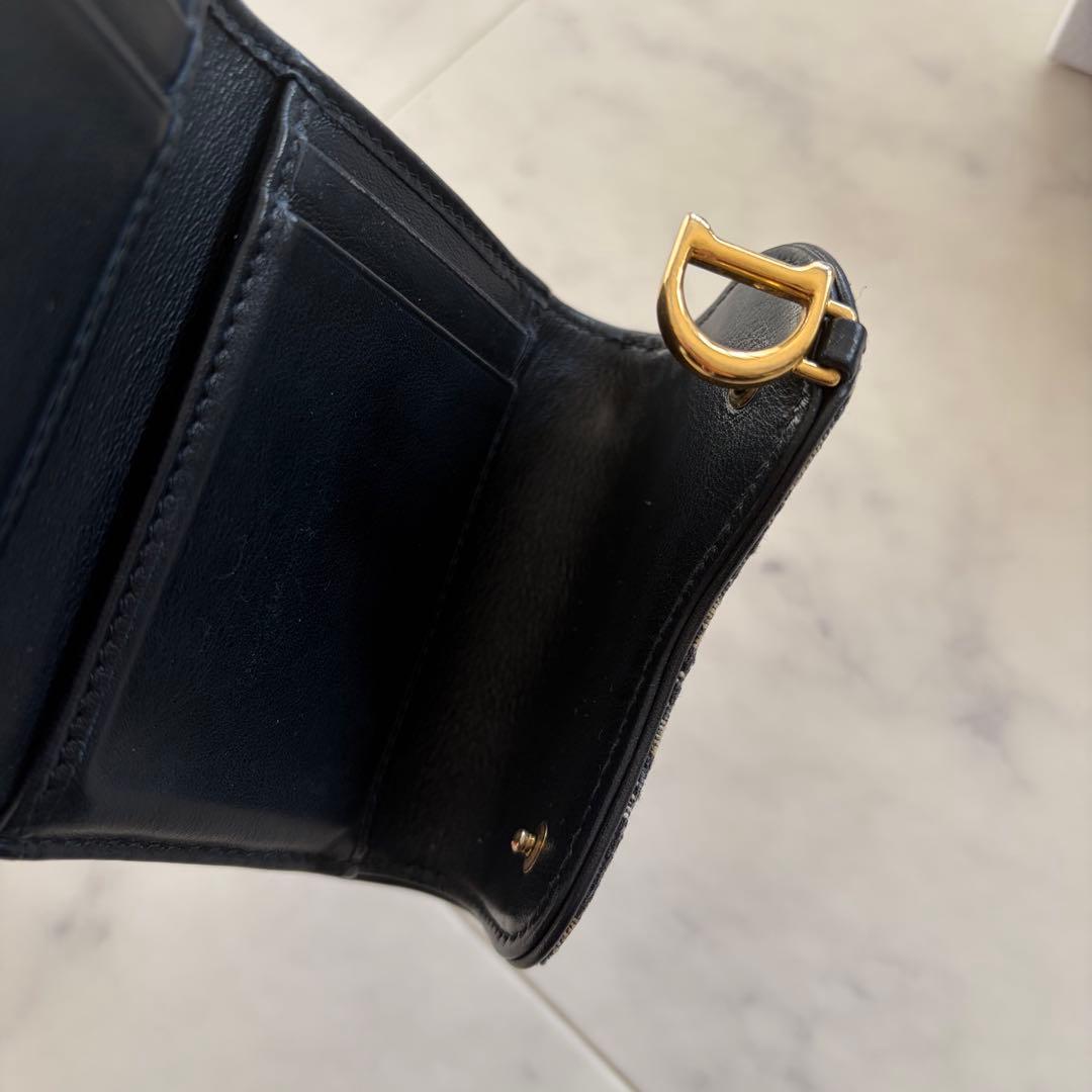 Christian Dior 三つ折り財布 トロッター サドル