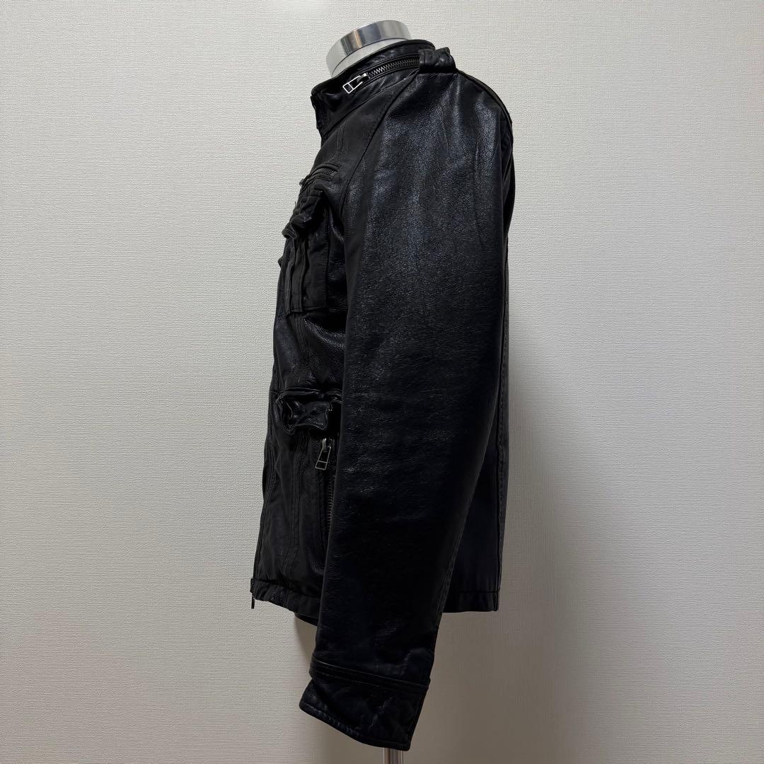 y2k japanese label gimmick leather jac