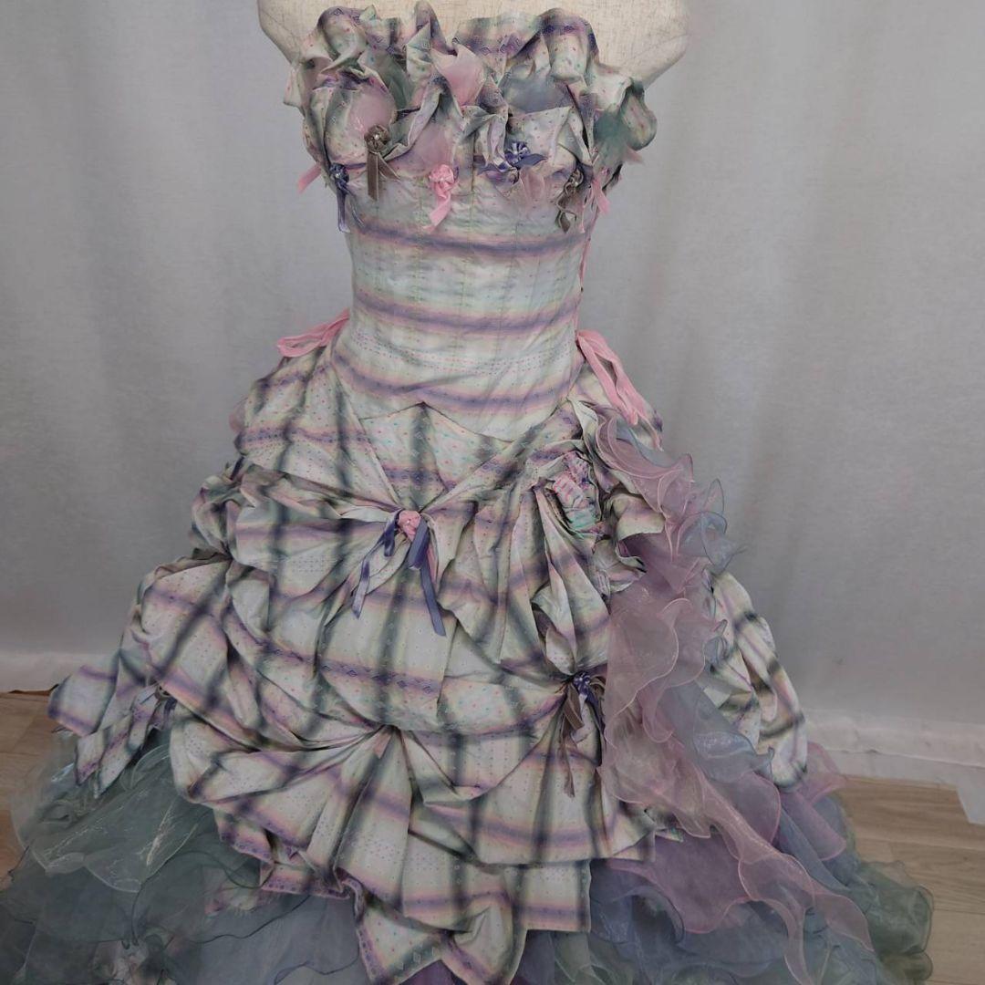 7-9号★NICE CLAUP★サイド編み上げカラードレス