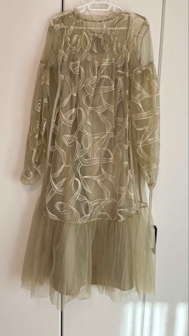 niana Dorry Dollリボンエンブロイダリーレイヤードドレス M