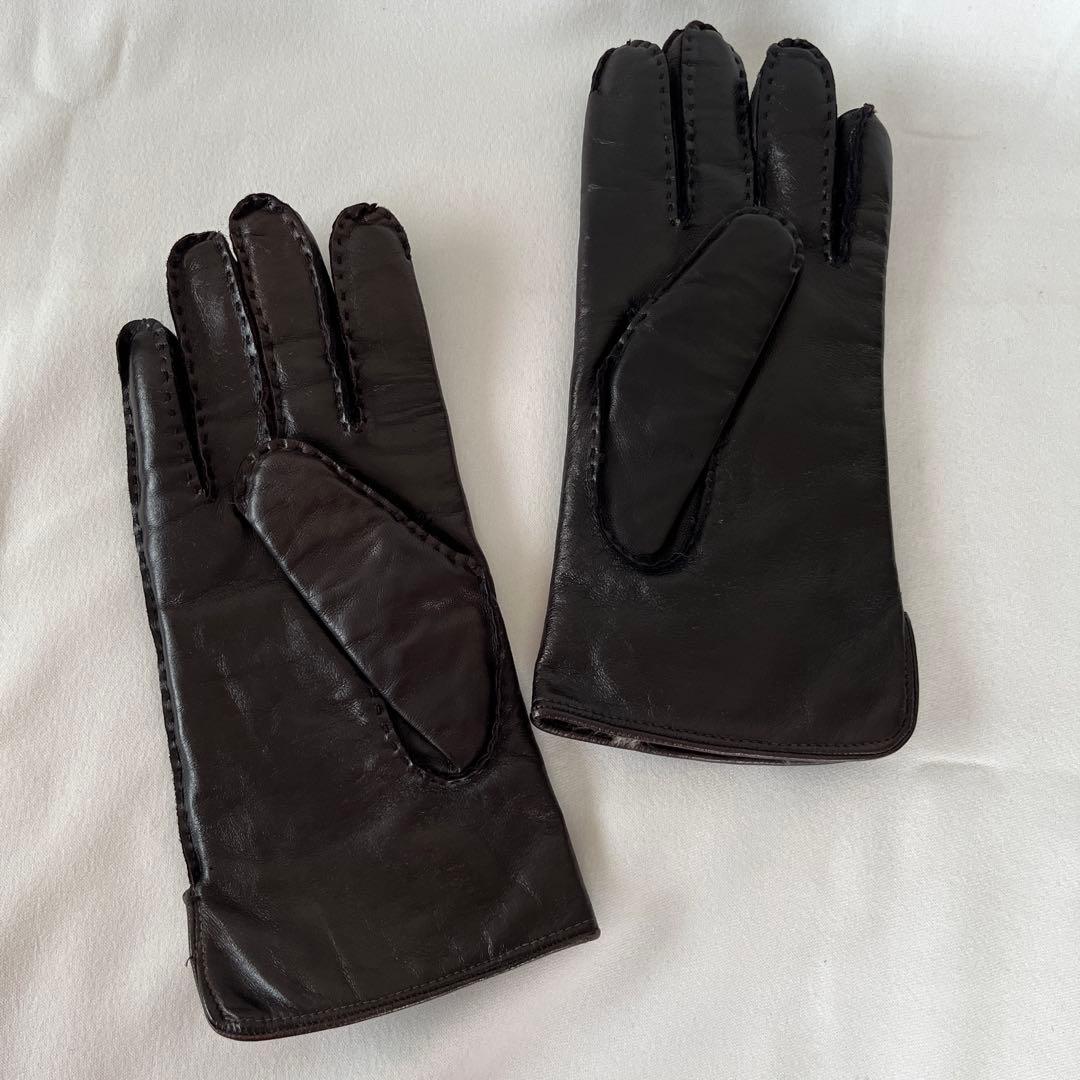 美品】DENTS/デンツ レザーグローブ 手袋 ラビットファーライニングの
