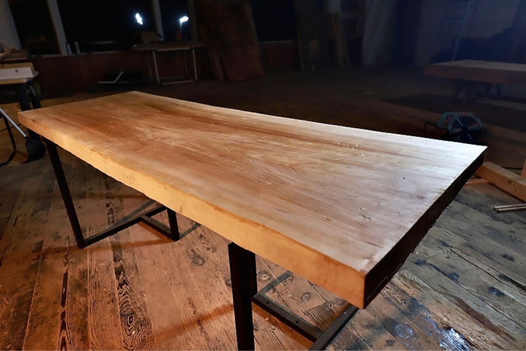 [セール品] ポプラ 一枚板　ダイニングテーブル 25万円→10万円以下