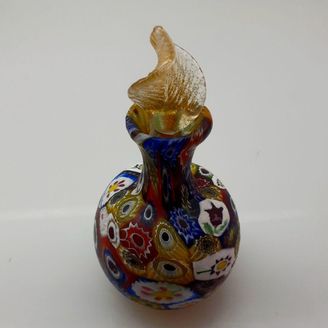 MURANO GLASS ムラノ 花蓋 ミルフィオリ 香水瓶 パフュームボトル