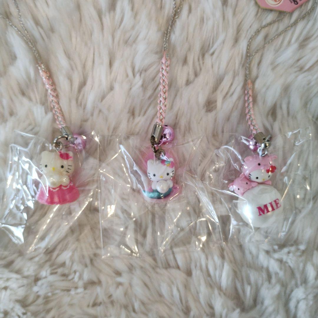 ご当地キティ 三重限定 あこや貝 真珠 根付けストラップ 3つセット 希少 レア