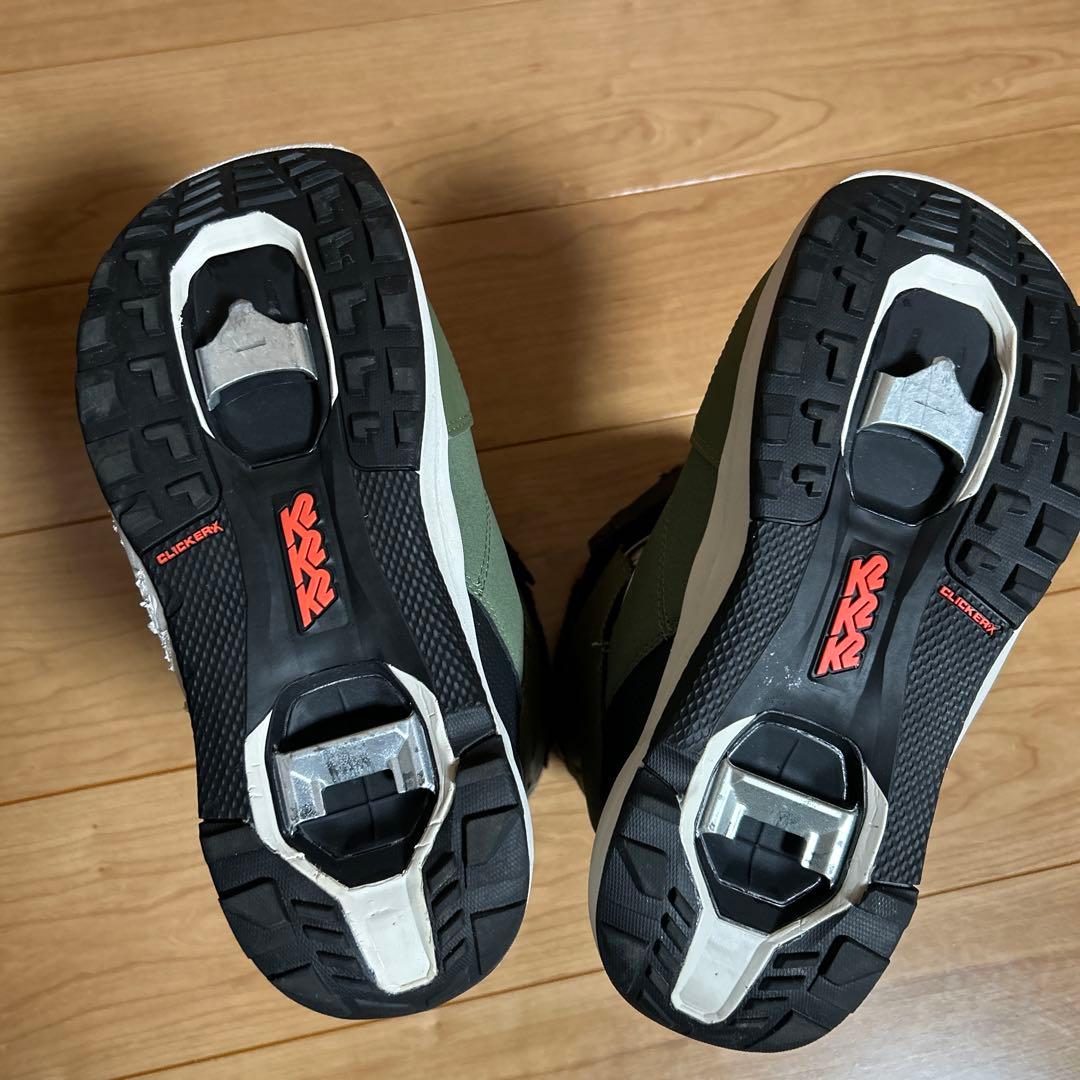 K2 clicker XHB オリーブ色 スノーボードブーツ ビンディング