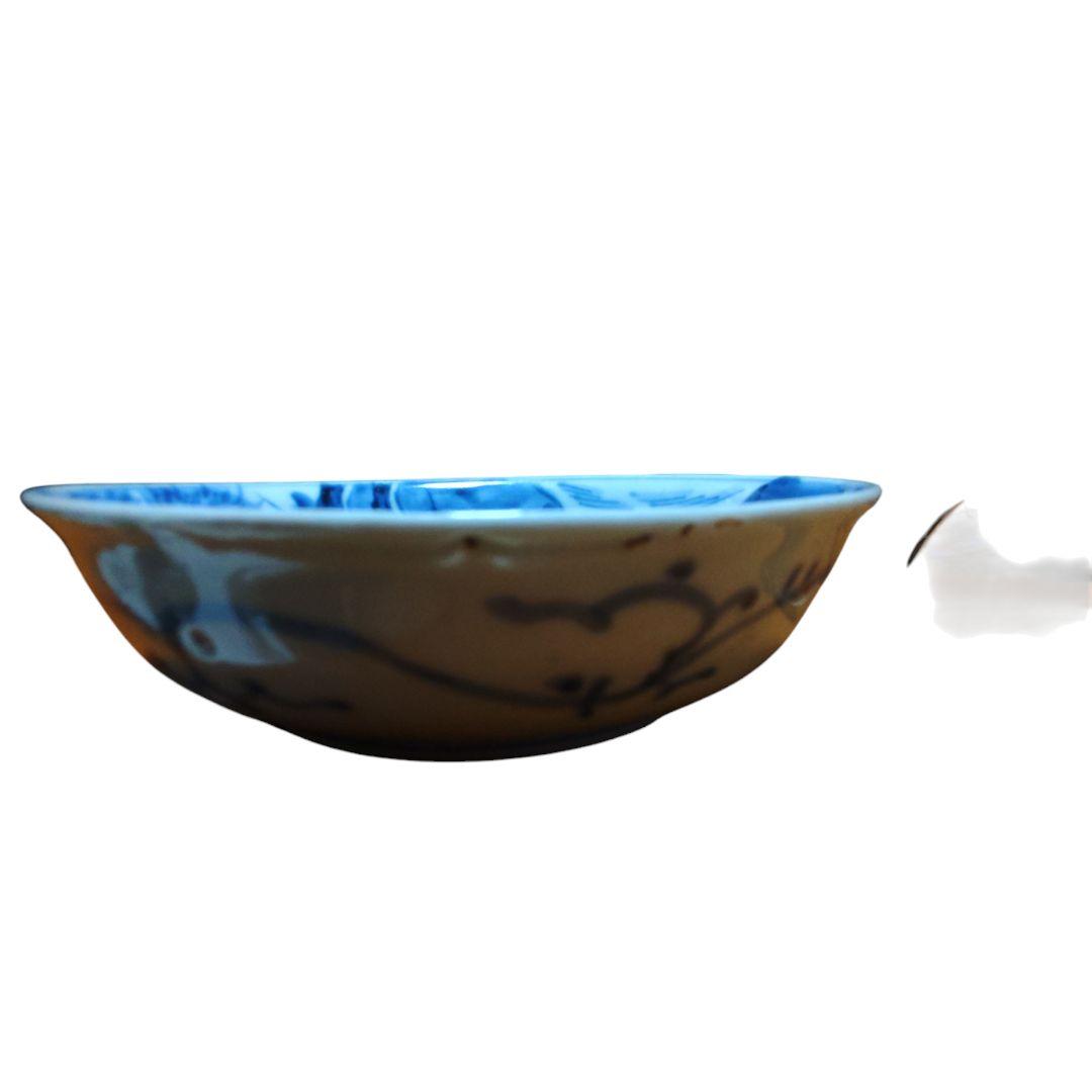 江戸後期　竹林の賢人染付膾皿　骨董品　惣菜　向付