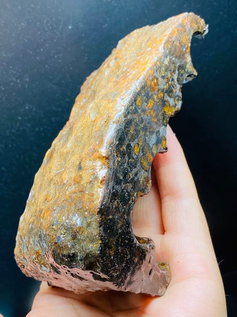 鑑別書付き パラサイト隕石 504g 123㍉ 石鉄隕石 セリコ隕石 高品質