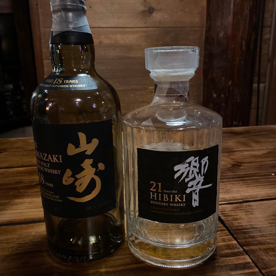 山崎18年 響21年空瓶 空箱セット