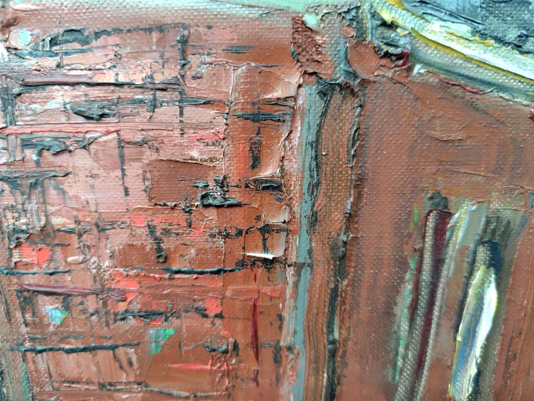 「丸の内路地」'61 F12 絵画 油彩画 油絵 風景画 アート