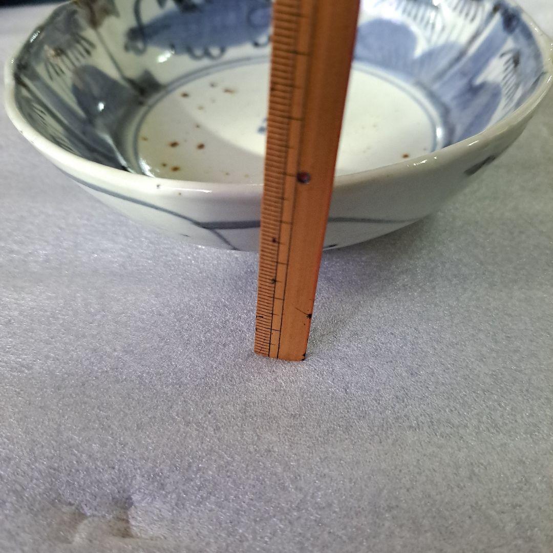 呉須　初期伊万里　食らわんか膳皿　呉須染付　五弁花　角福