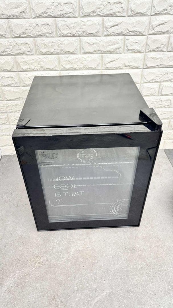 【セール】HCK 冷蔵庫 44L ドリンク用RGB LEDネオン 透明ガラスドア