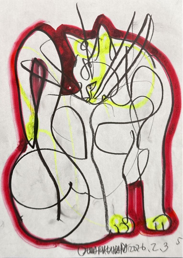 木原千春5分間ドローイング/catエスキース5 - メルカリ