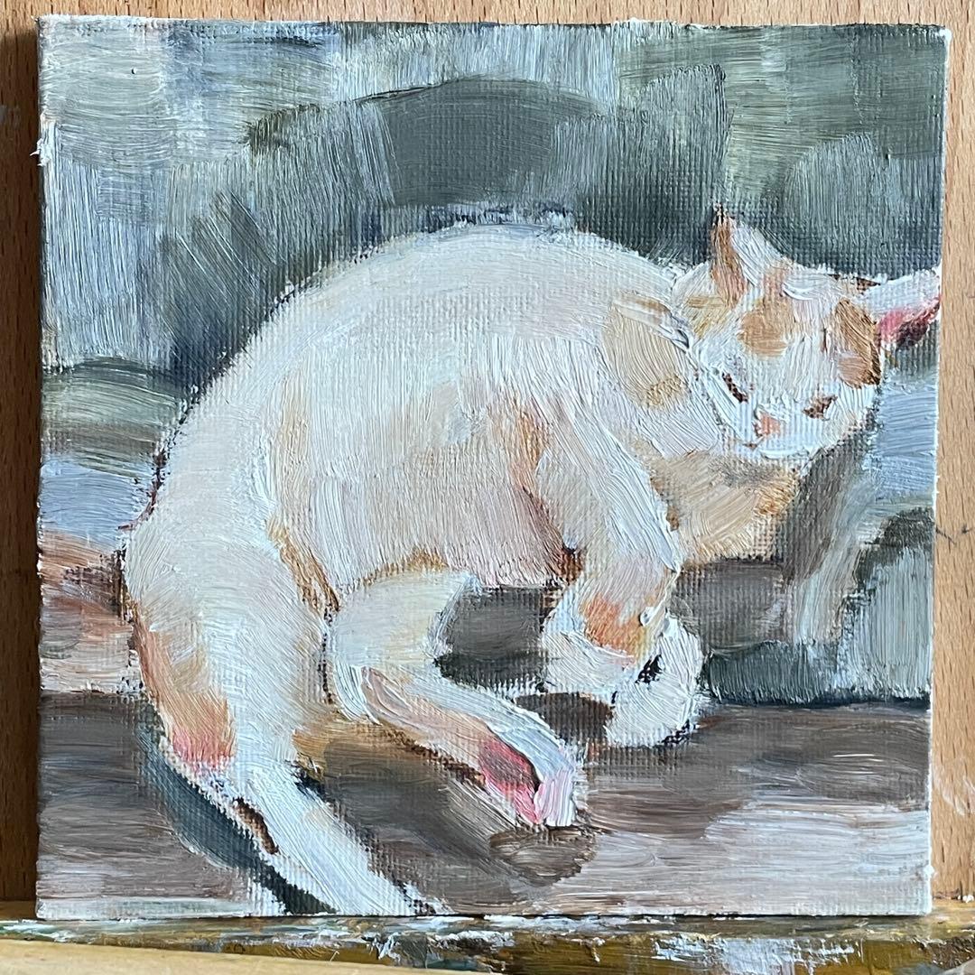 【絵画】横たわる猫