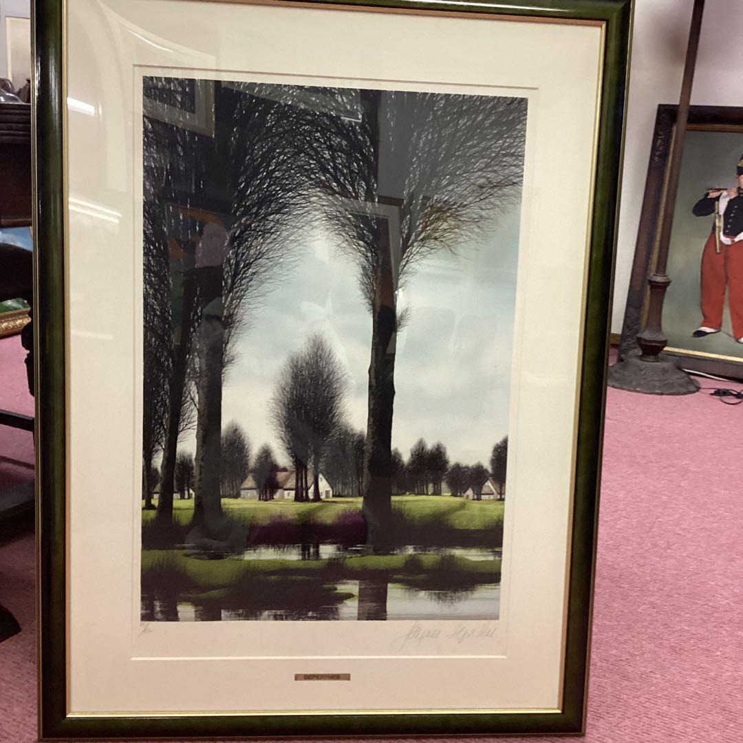 ジャック ・ デペルト「 水辺の道 」 リトグラフ 版画 特大サイズ