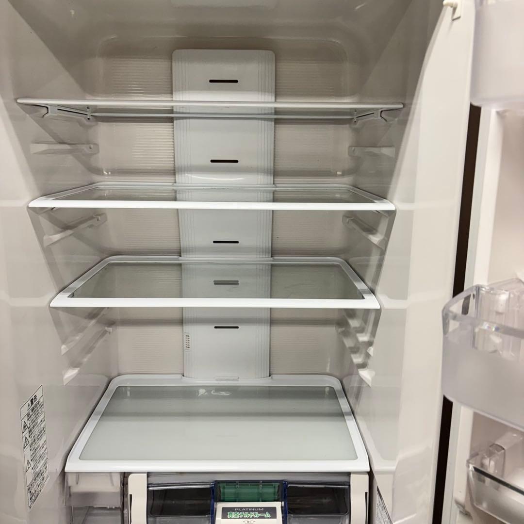 609 ブラウンカラー　日立　大型冷蔵庫　375L 300L強　自動製氷　右開き