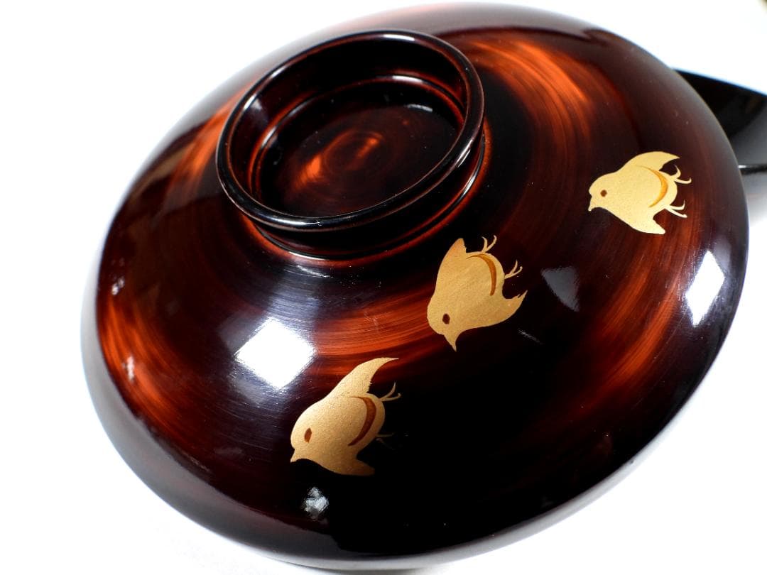 輪島　山水風景金蒔絵　木製　蓋付大椀　お煮物椀　吸物椀　10客