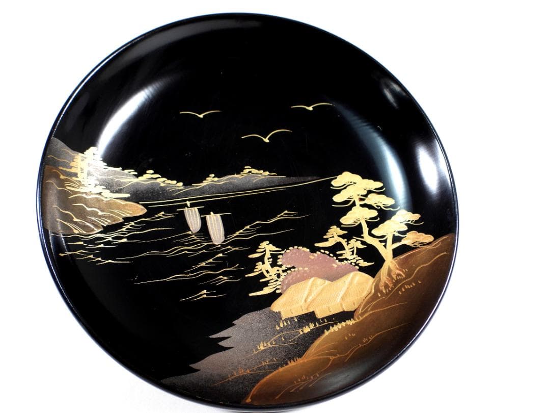 輪島　山水風景金蒔絵　木製　蓋付大椀　お煮物椀　吸物椀　10客