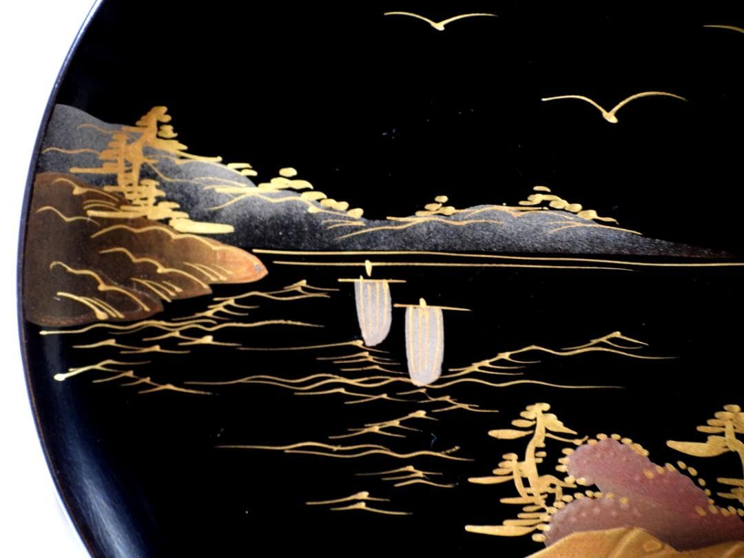 輪島　山水風景金蒔絵　木製　蓋付大椀　お煮物椀　吸物椀　10客